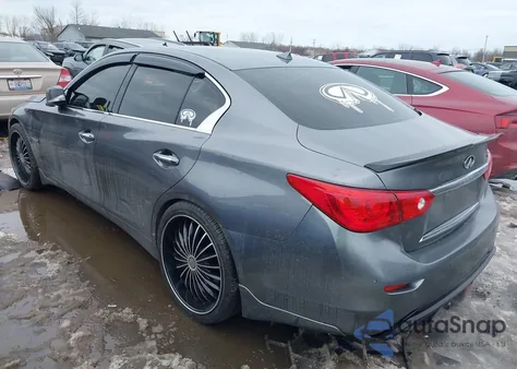 2014 Infiniti Q50 Hybrid Sport z USA, uszkodzony, nr VIN JN1AV7AR6EM703634